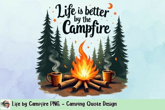 Download Life by Campfire PNG - Camping Quote Design - Design Collection
