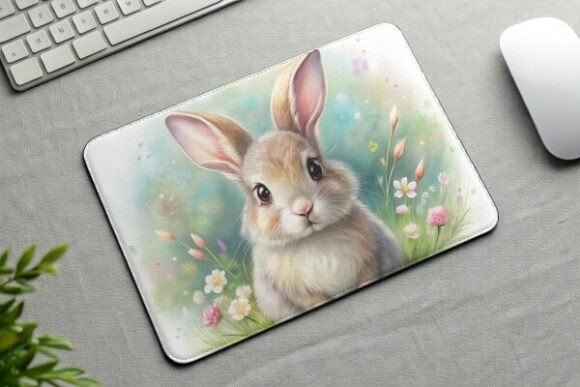 Download Cute Easter Bunny Mouse Pad PNG Design - Design Collection