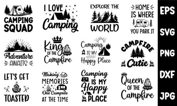 Download Camping SVG T-shirt Design Bundle - Design Collection