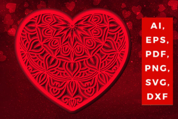 Download Layered 3D Valentine Hearts Design SVG, - Design Collection