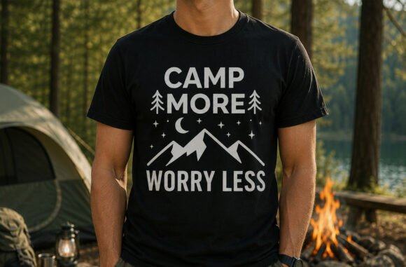 Download Camp More Worry Less T-Shirt Design - Design Collection