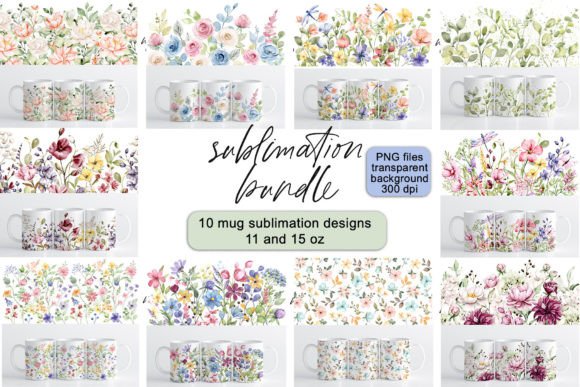 Download Mug Sublimation Bundle, 10 Designs, PNG - Design Collection