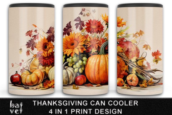 Download 4 in 1 Thanksgiving Can Cooler Design - Design Collection