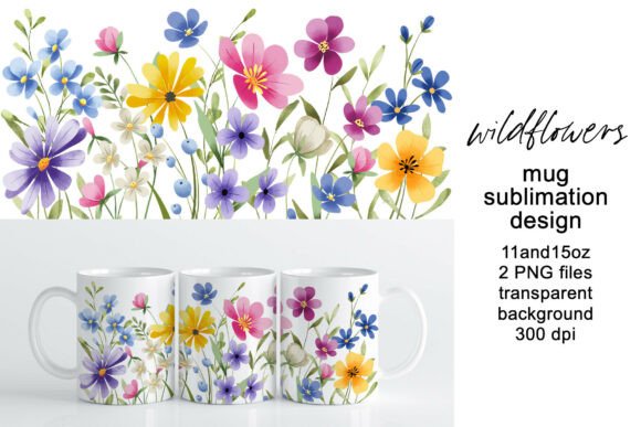 Download Mug Wrap, Sublimation Design Flowers - Design Collection
