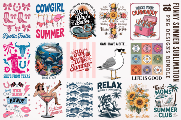 Download Funny Summer Sublimation Designs Bundle - Design Collection