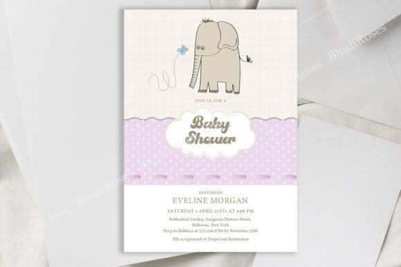 Download Cute Baby Elephant Purple Dots Baby Invi - Purple Collection