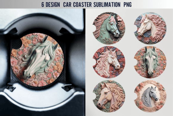 Download Horse Car Coaster Sublimation Designs - Design Collection