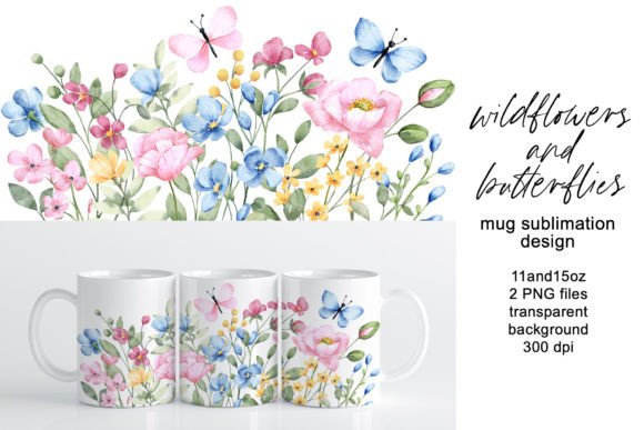 Download Mug Sublimation Design with Wildflowers - Design Collection
