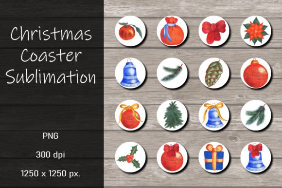 Download Christmas Coaster Sublimation Designs - Design Collection