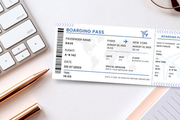 Download Editable Boarding Pass Ticket Design - Design Collection