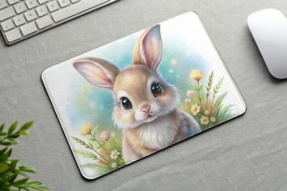 Download Cute Easter Bunny Mouse Pad PNG Design - Design Collection