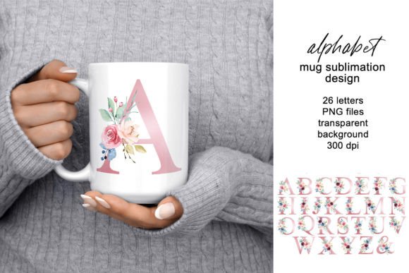 Download Mug Sublimation Design with Letters, PNG - Design Collection