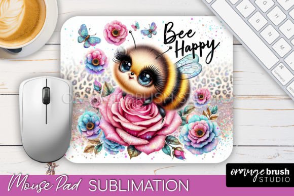 Download Cute Bee Mouse Pad Sublimation Design - Design Collection