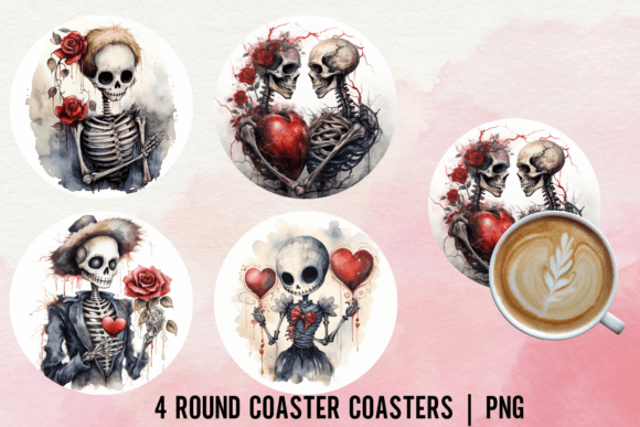 Download Skeleton Coaster Sublimation Designs - Design Collection