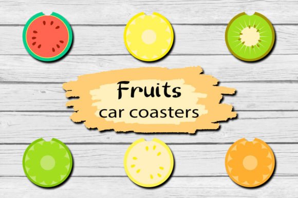 Download Fruits Car Coaster Sublimation Designs - Design Collection