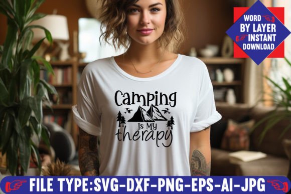 Download Camping is My Therapy Svg Design - Design Collection