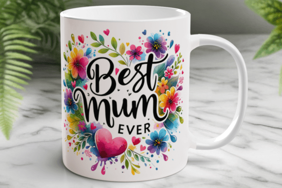 Download Best Mum Ever Floral Heart PNG Design - Design Collection