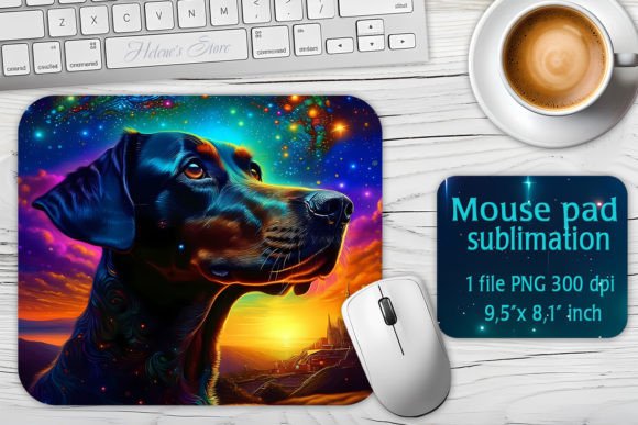 Download Galaxy Dog Sublimation Design Mouse Mat - Design Collection