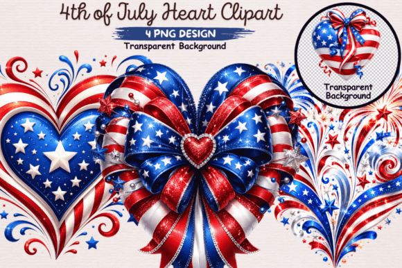 Download 4th of July Heart Clipart Png,Patriotic - Heart clipart Collection