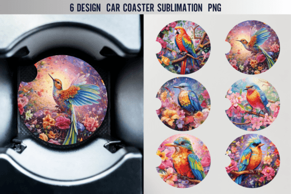 Download Bird Car Coaster Sublimation Designs - Design Collection