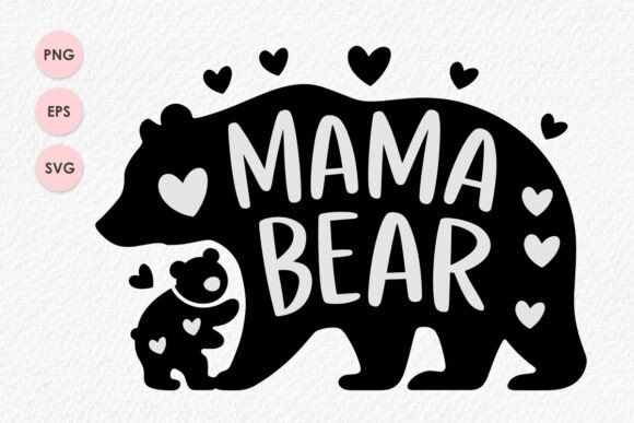 Download Mama Bear Silhouette T-Shirt Design PNG - Design Collection