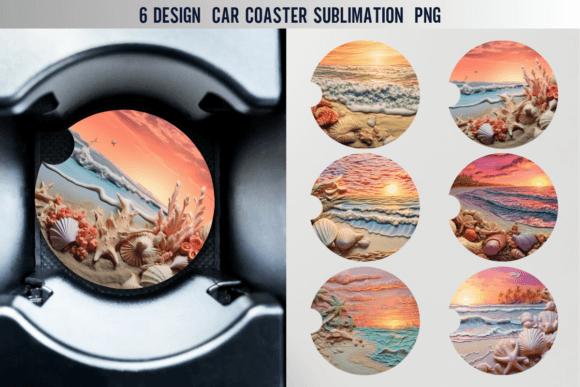 Download Beach Car Coaster Sublimation Designs - Design Collection