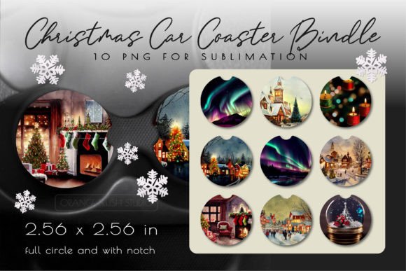 Download Christmas Car Coaster Bundle 10 Designs - Design Collection