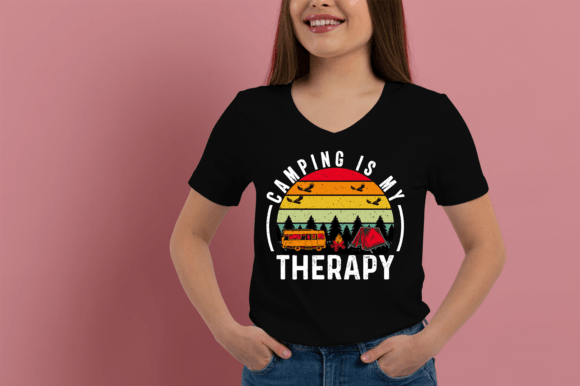 Download Camping is My Therapy T-shirt Design - Design Collection