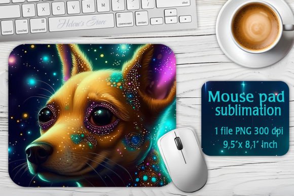 Download Galaxy Dog Sublimation Design Mouse Mat - Design Collection