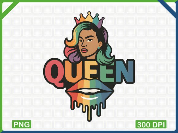 Download Queen Lips LGBT Rainbow PNG Design - Design Collection