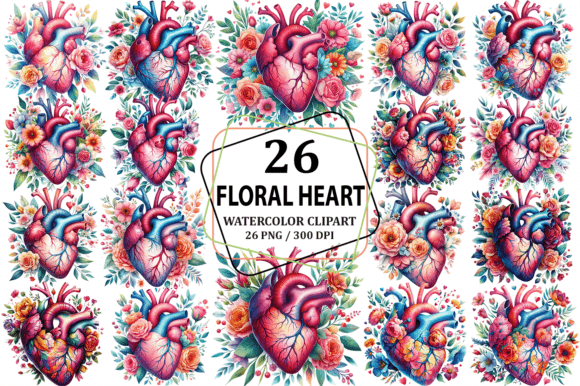 Download Anatomical Floral Heart Clipart Design - Design Collection