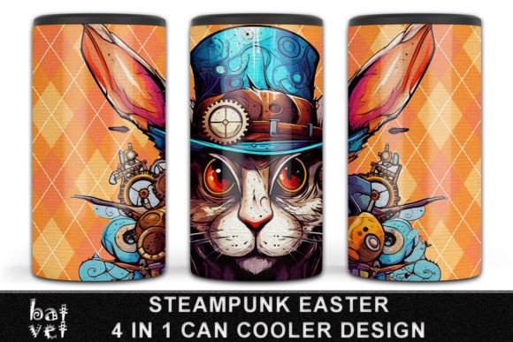 Download Steampunk Easter Can Cooler Design PNG - Design Collection