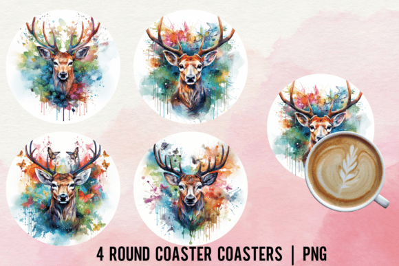 Download Deer Coaster Sublimation Designs - Design Collection