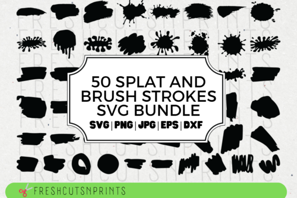 Download 50 Brush Strokes and Splat Designs - Design Collection